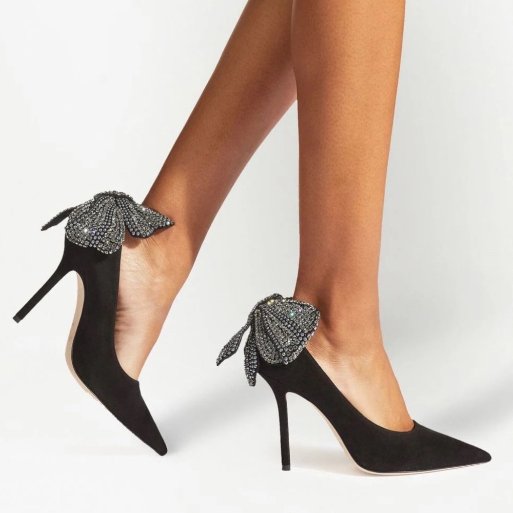 New JIMMY CHOO Love 100 embellished suede pumps $1,575 39.5 - Picture 5 of 15